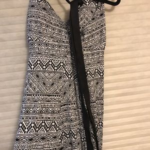 Black and white patterned maxi dress size xl